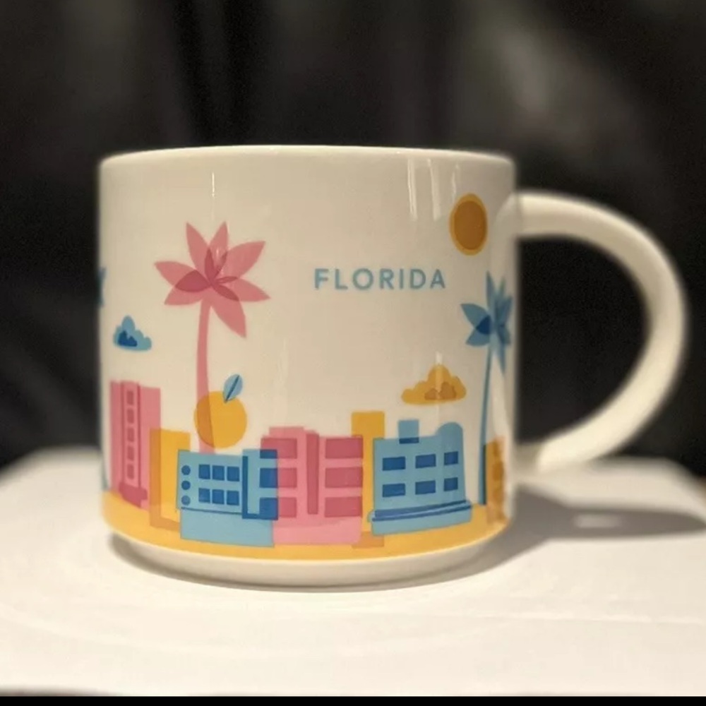 Starbucks Coffee Cup - You Are Here - Collection Florida 14oz 2014 *Small Chip*